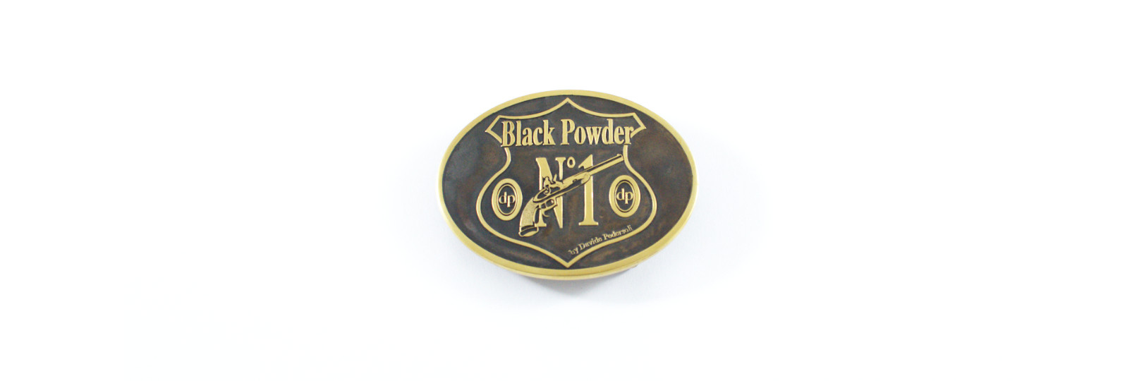 Fibbia ottone bronzato "Black Powder n. 1"