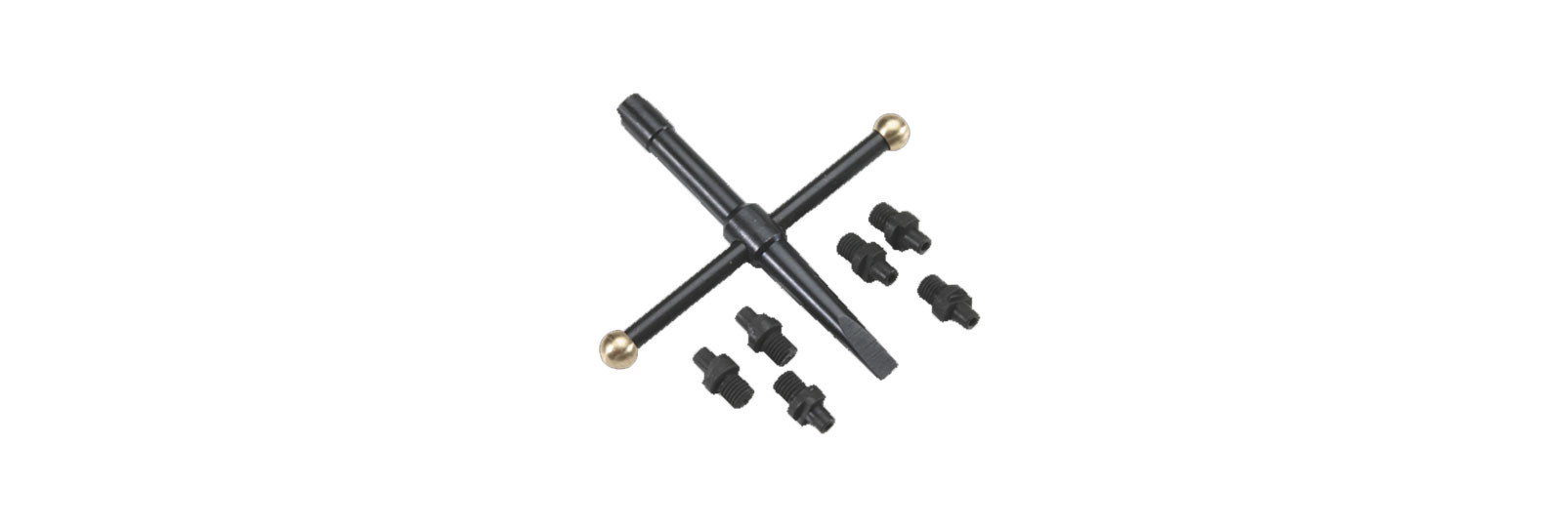 Cruciform nipple wrench set for revolver with 6...